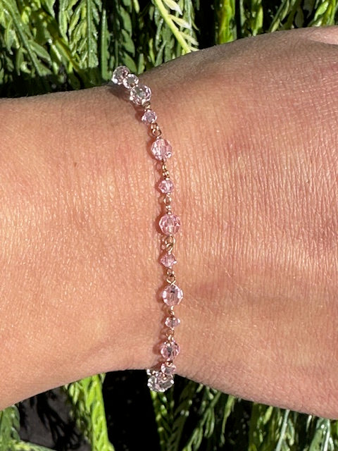 Rosy Quartz Bracelet Quadruple Stack