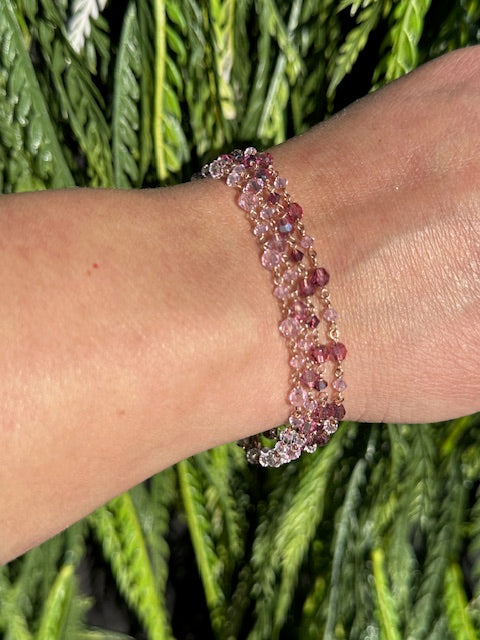 Rosy Bracelet Quadruple Stack
