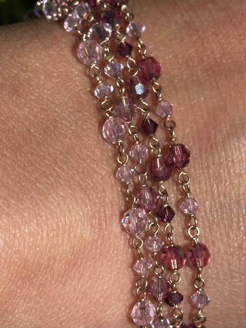 Rosy Bracelet Quadruple Stack