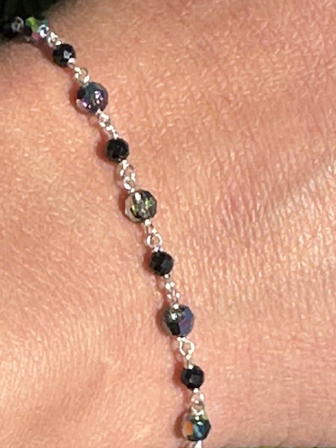 Galaxy and Dainty Spinal Bracelet Double Stack