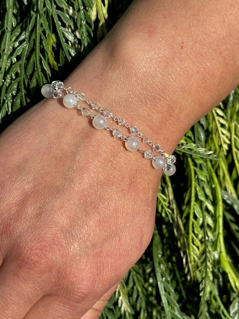 Ice Crystal and Quartz Bracelet Stack