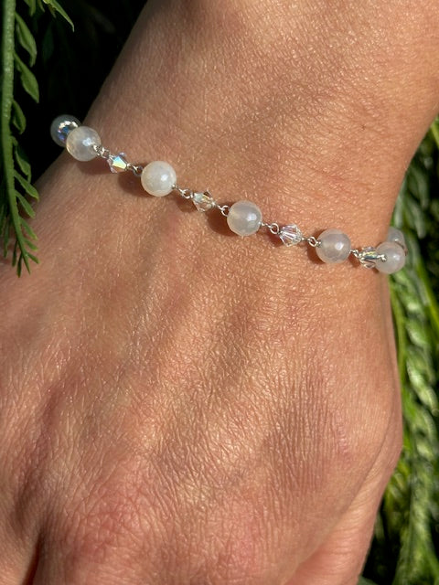 Clear Crystal and Quartz Bracelet